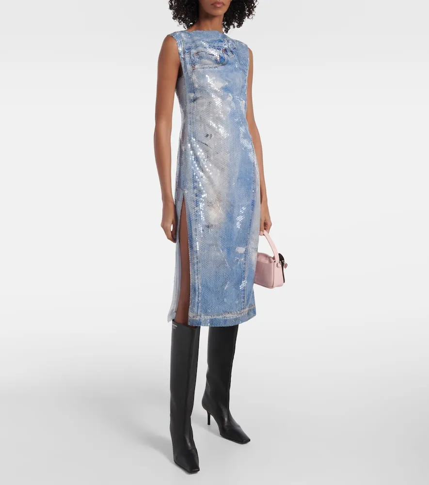 Acne Studios Sequined printed midi dress