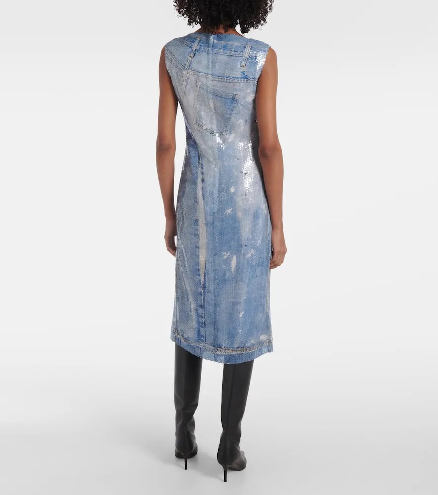 Acne Studios Sequined printed midi dress