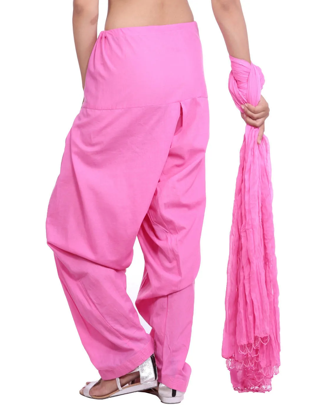 Baby Pink Cotton Patiala Salwar And Dupatta Set
