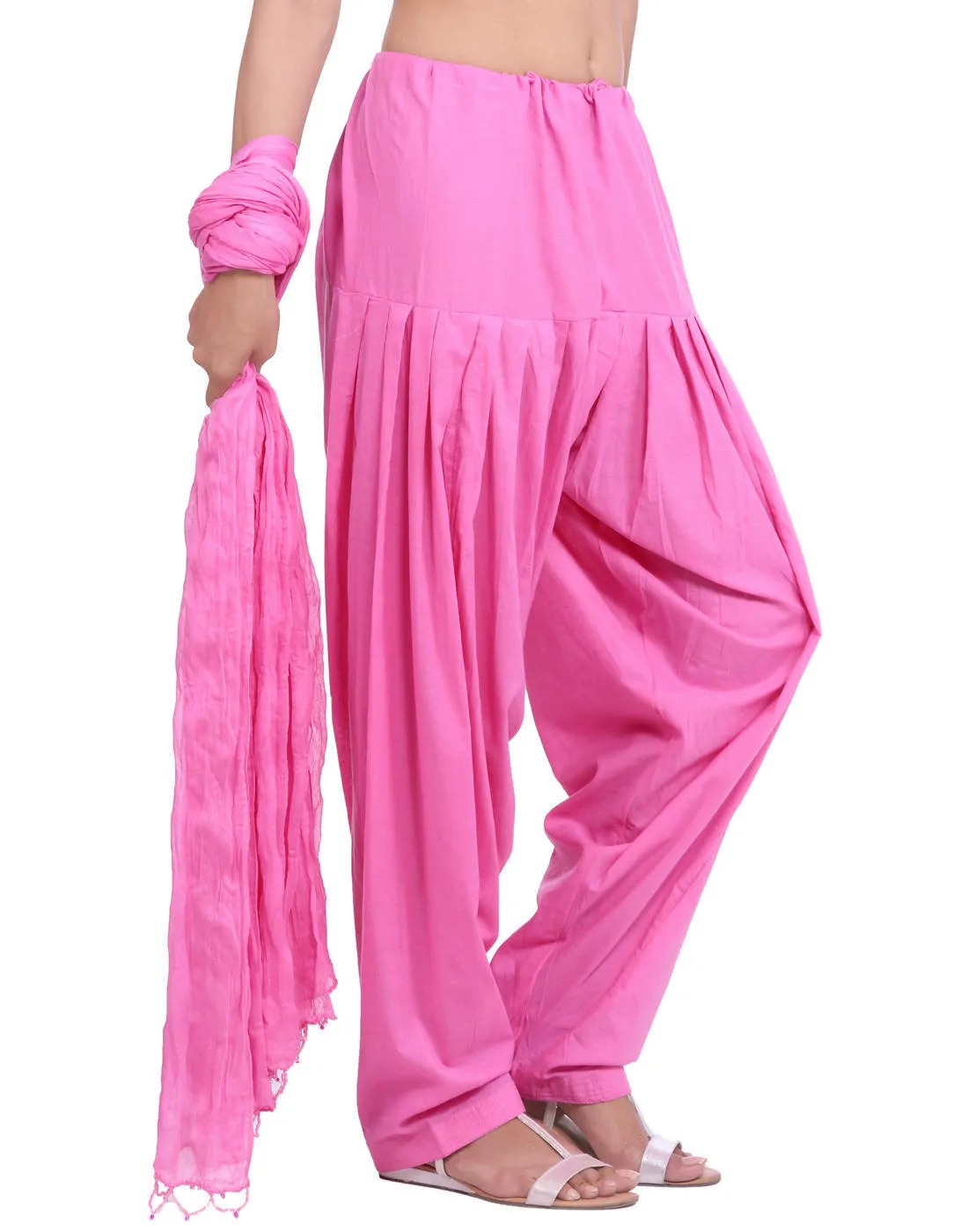 Baby Pink Cotton Patiala Salwar And Dupatta Set