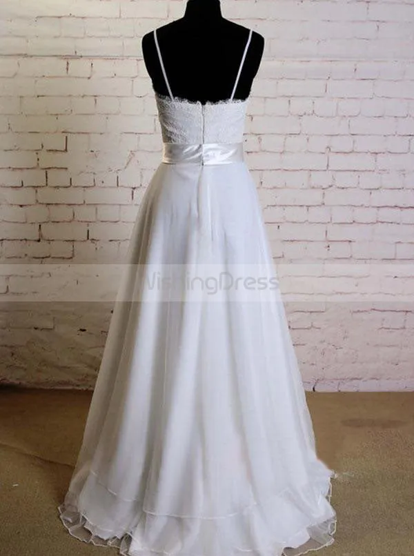 Beach Wedding Dress,Boho Bridal Dress,Casual Wedding Dress with Straps,WD00304