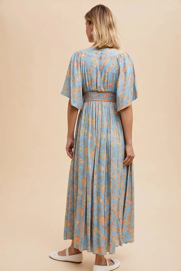 Bianca Flutter Sleeve Maxi Dress