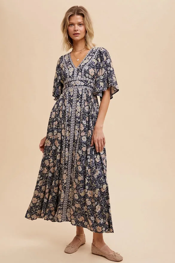 Bianca Flutter Sleeve Maxi Dress