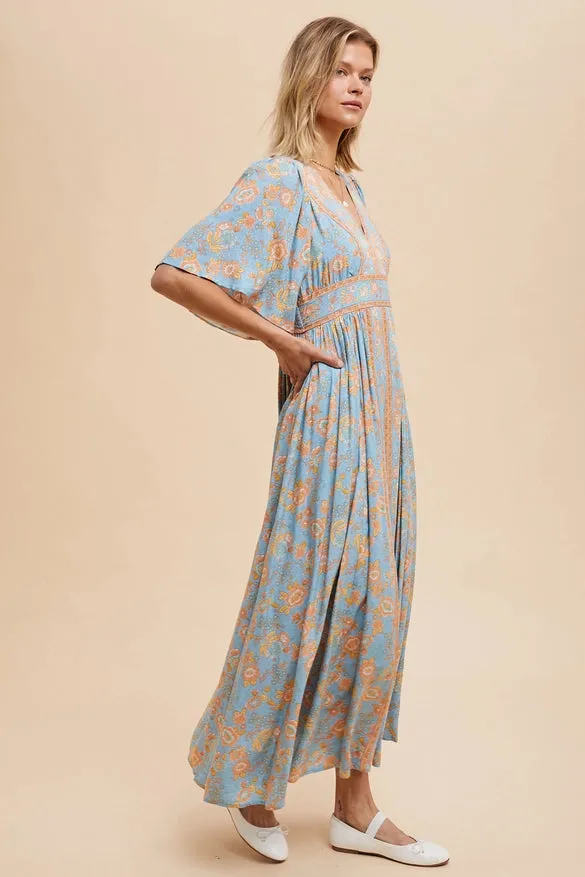 Bianca Flutter Sleeve Maxi Dress
