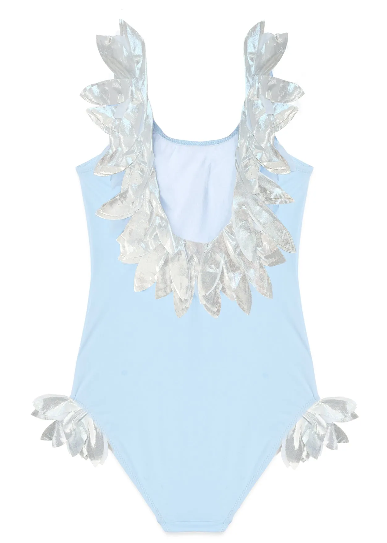 Blue Swimsuit Silver Petals