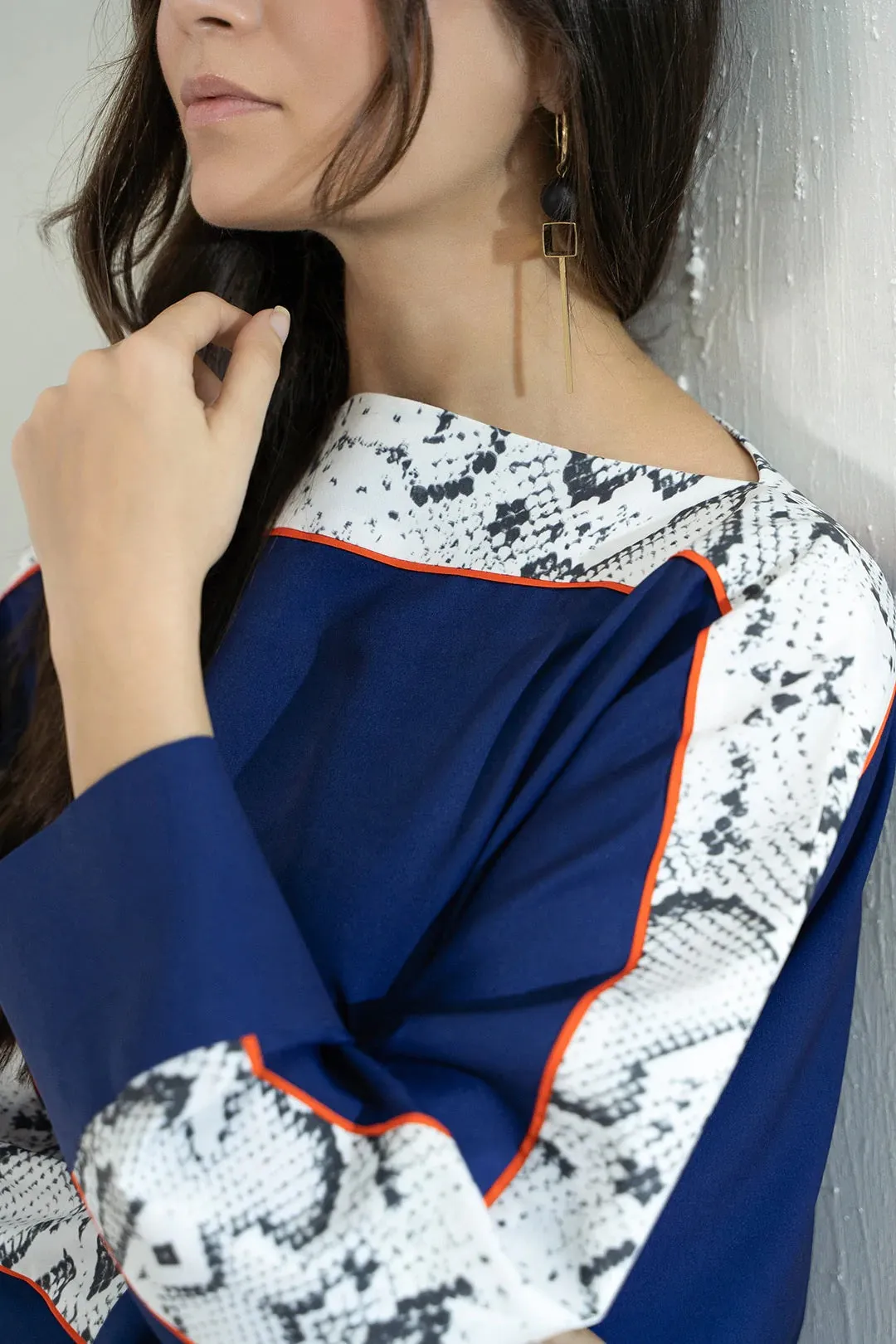 Blue Viscose Rayon Occasion Wear Women's Long Kaftan