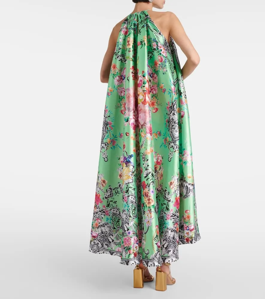 Camilla Trapeze floral taffeta maxi dress
