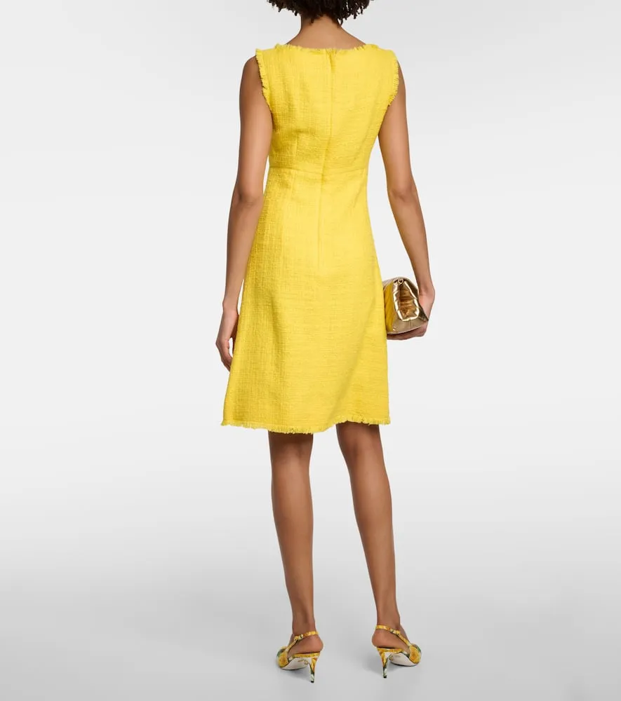 Dolce&Gabbana Logo cotton-blend tweed midi dress