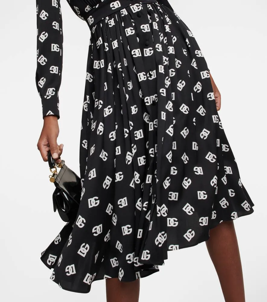 Dolce&Gabbana Logo silk-blend midi dress