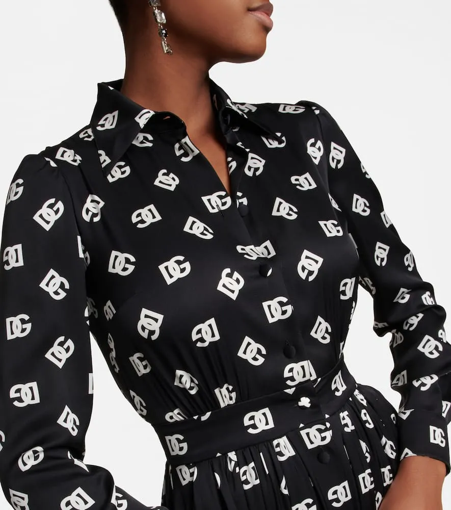Dolce&Gabbana Logo silk-blend midi dress