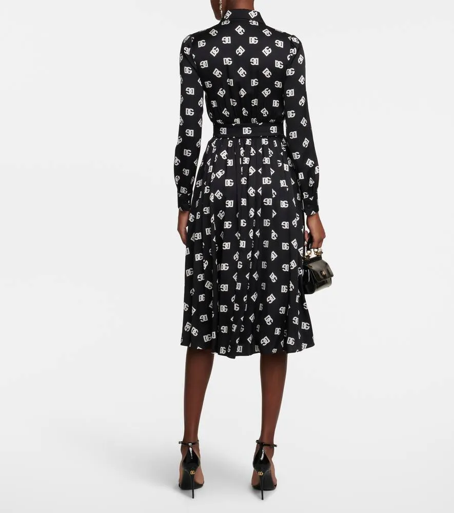 Dolce&Gabbana Logo silk-blend midi dress