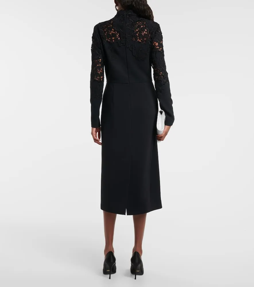 Elie Saab Lace-trimmed midi dress