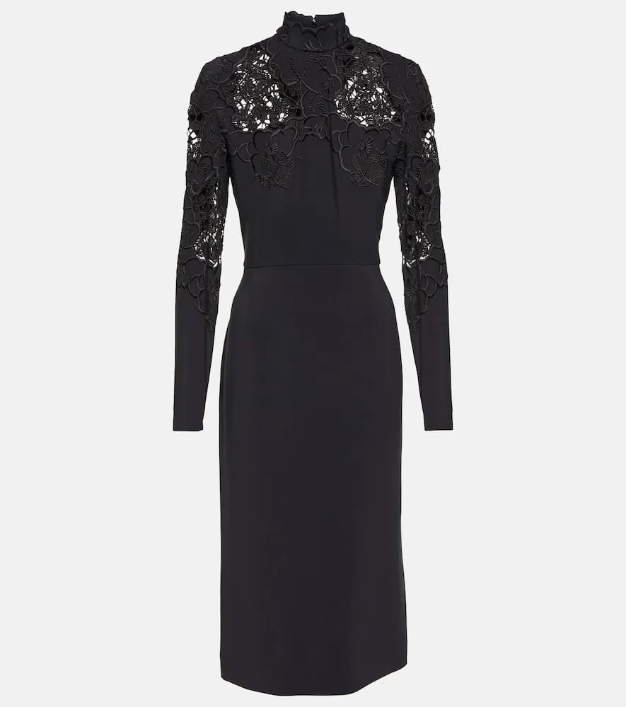 Elie Saab Lace-trimmed midi dress