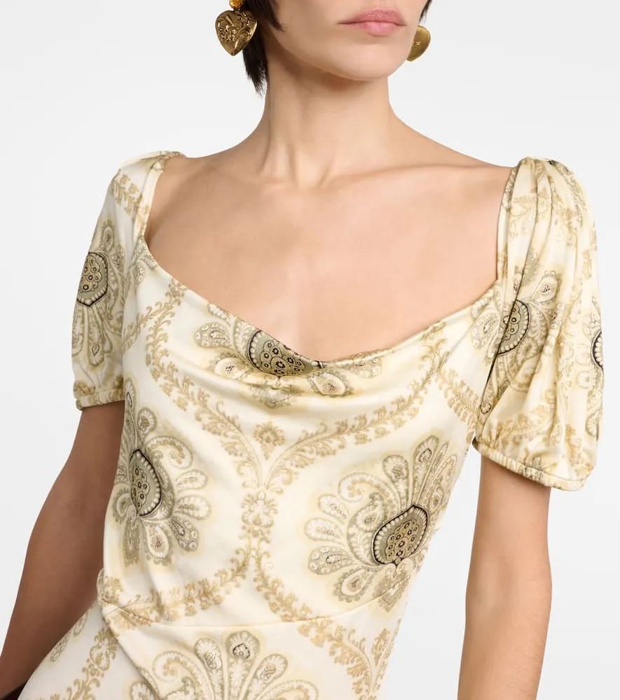 Etro Printed puff-sleeve gown