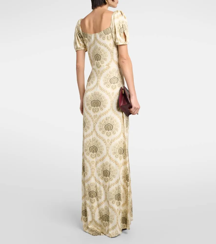 Etro Printed puff-sleeve gown
