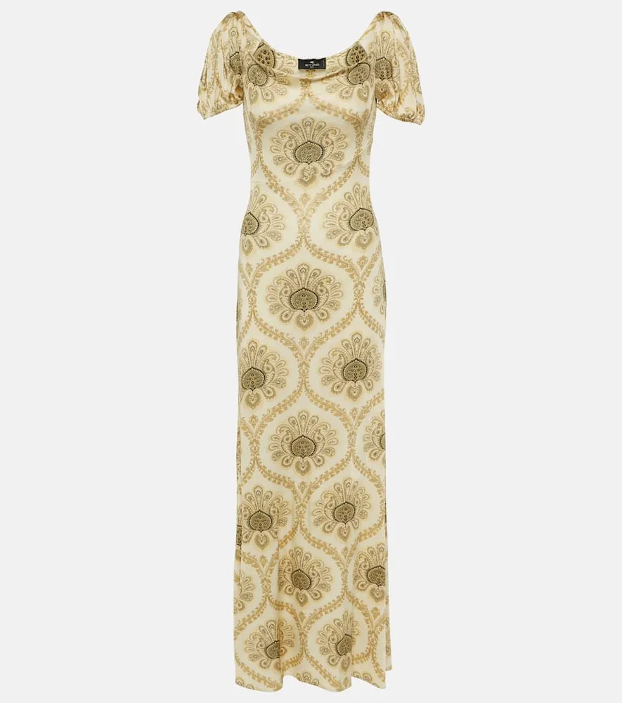 Etro Printed puff-sleeve gown