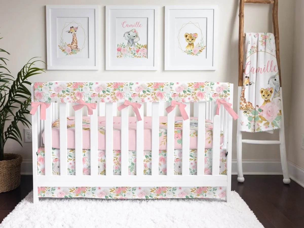 Floral Jungle Flat Crib Skirt
