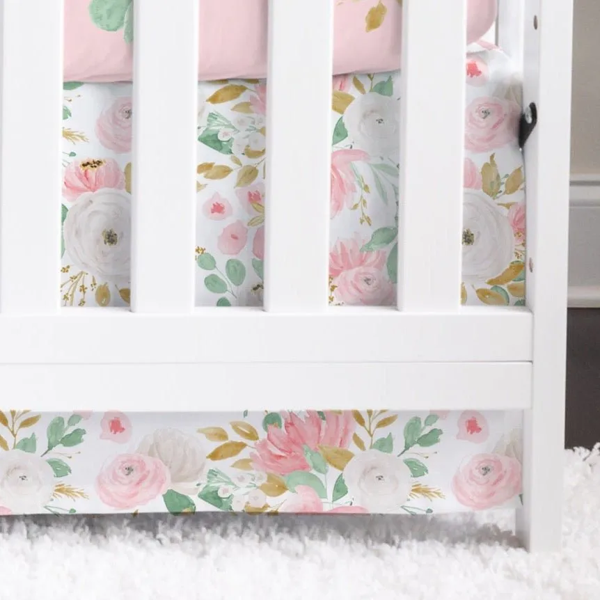 Floral Jungle Flat Crib Skirt