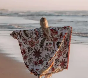 Floral Wanderer Boho Throw / Blanket / Beach Rug