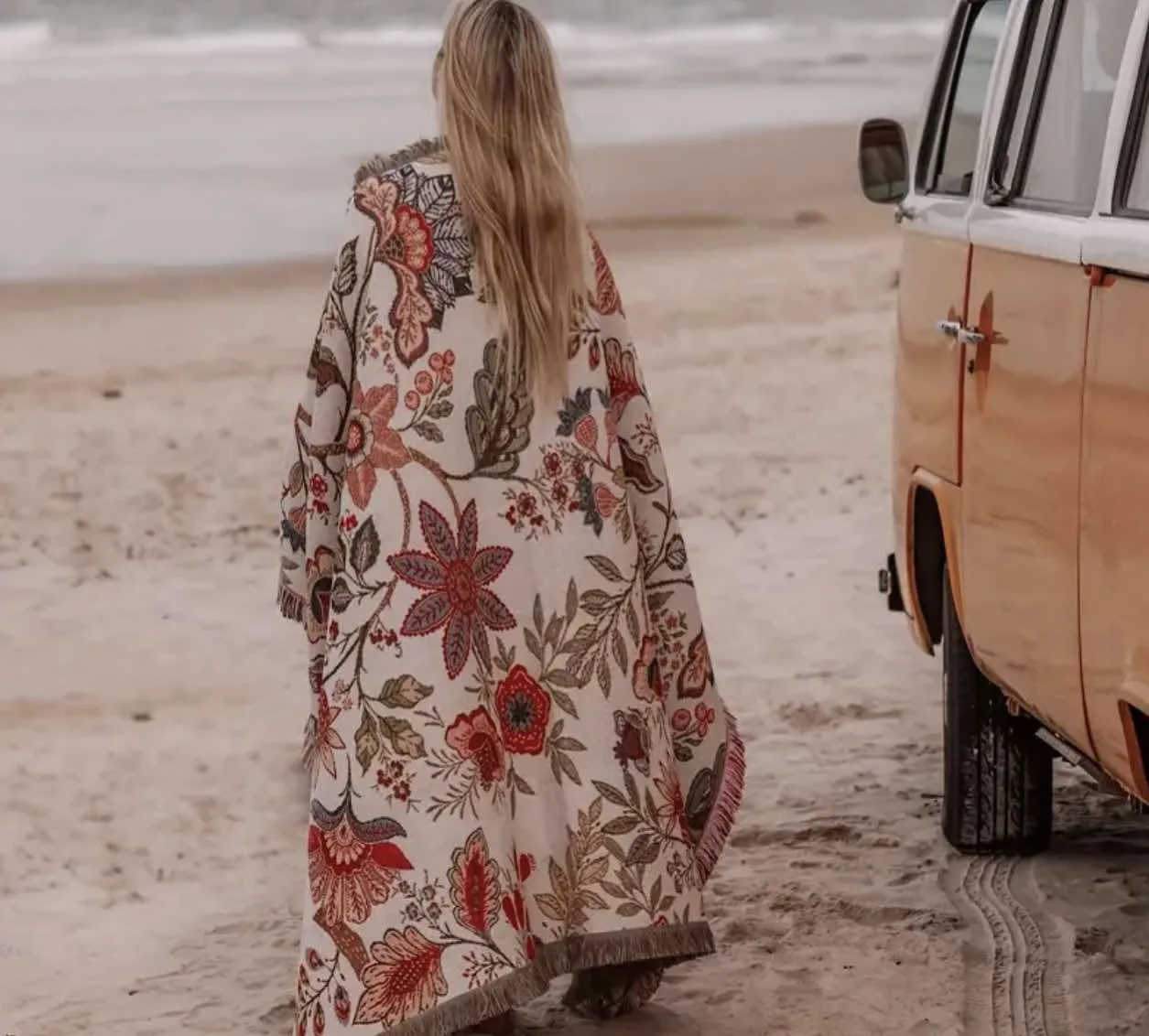 Floral Wanderer Boho Throw / Blanket / Beach Rug