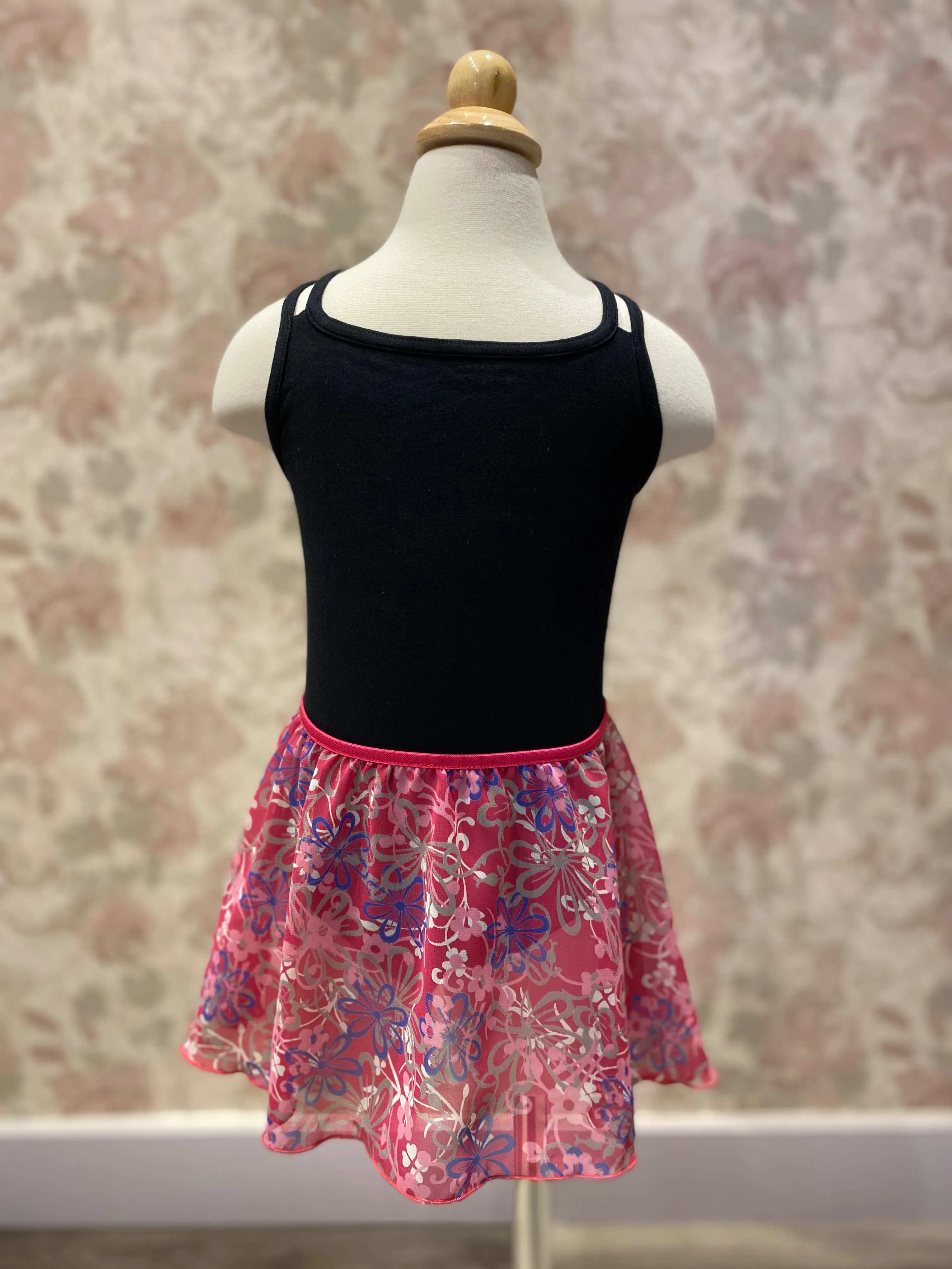 Girls Pink Floral Pull On Skirt
