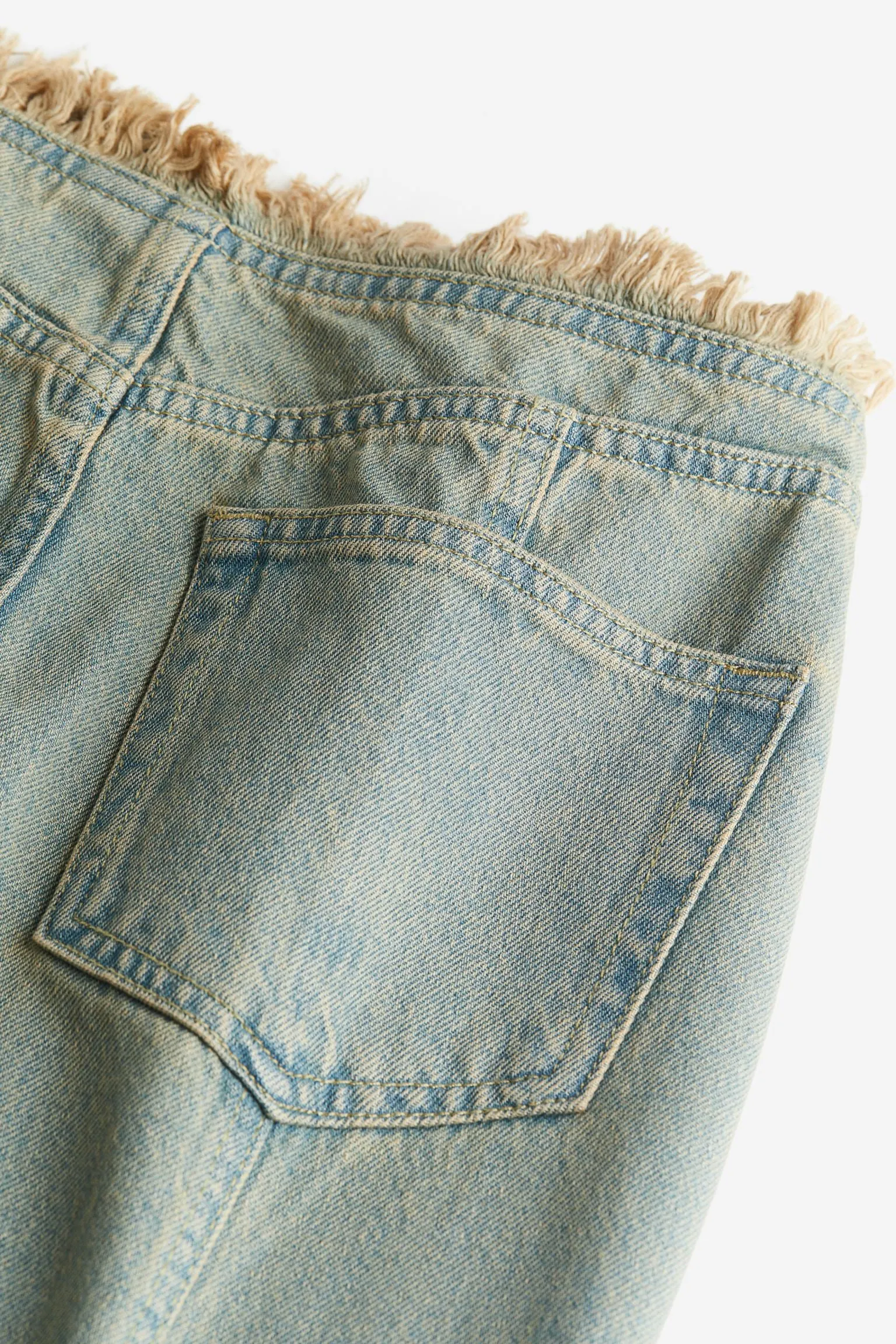 H&M Raw-edged denim skirt, light blue