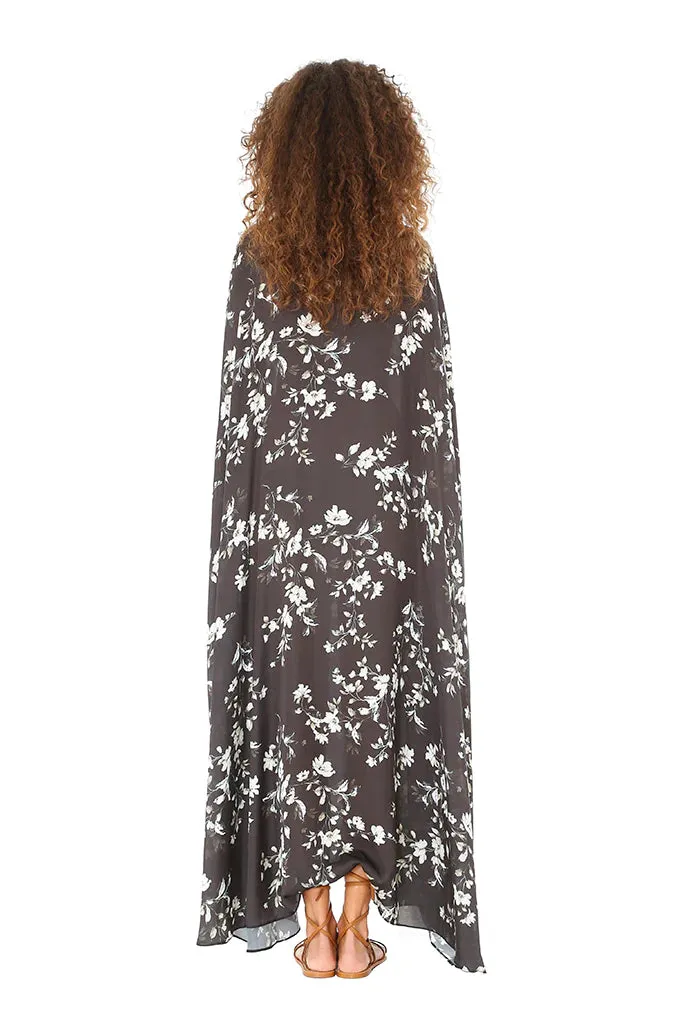 Josephine Black Floral Kaftan