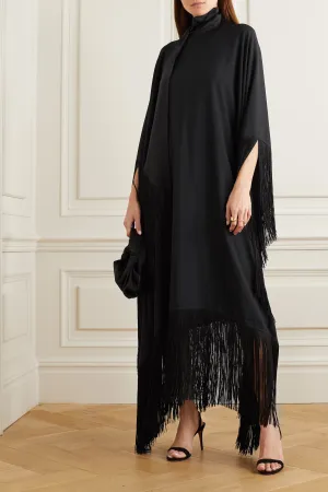 Korean Silk Black Beach Wear Kaftan For Women's