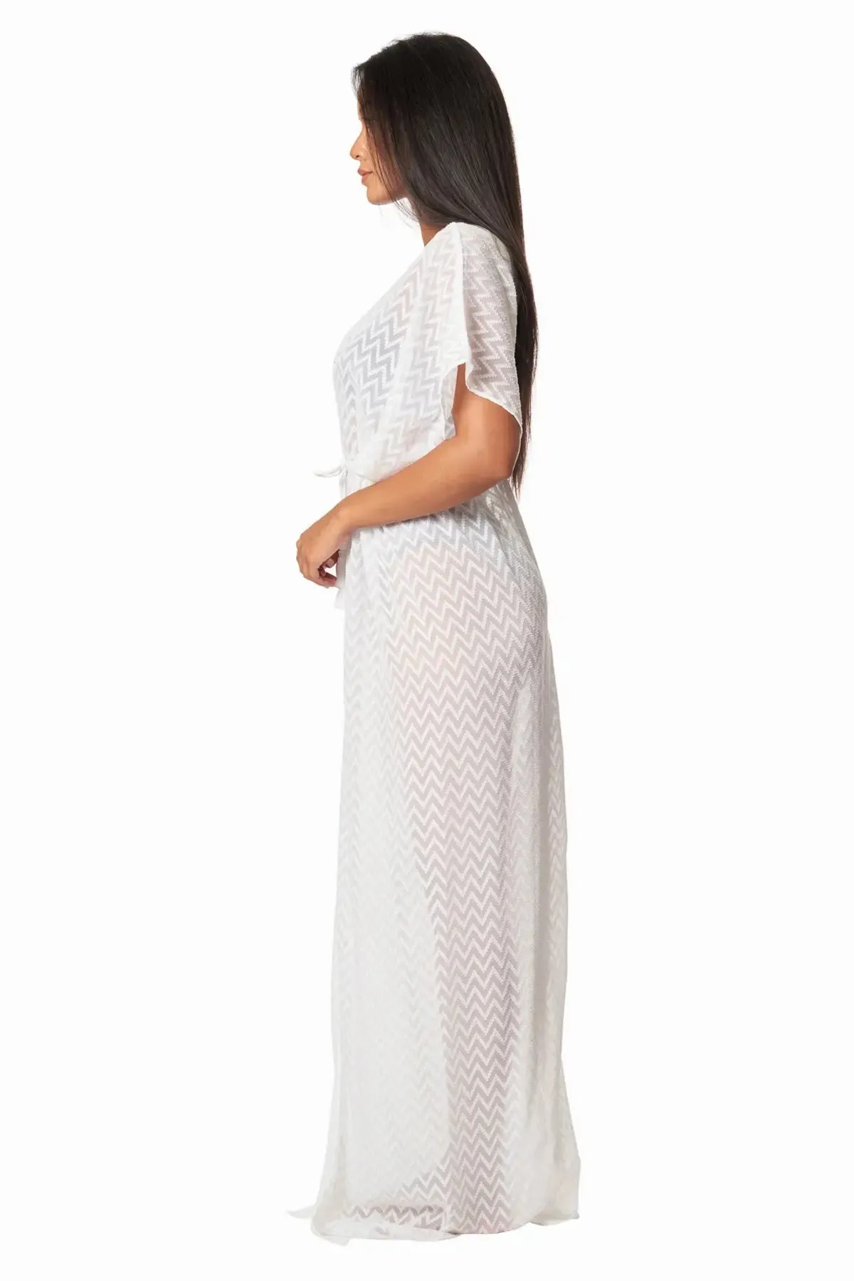 Long Kaftan-Style Robe And Beachwear Cover Up