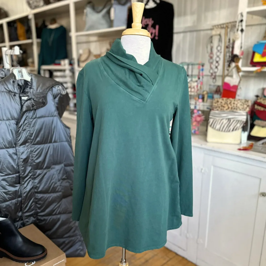 Long Sleeve Gather Neck Tunic