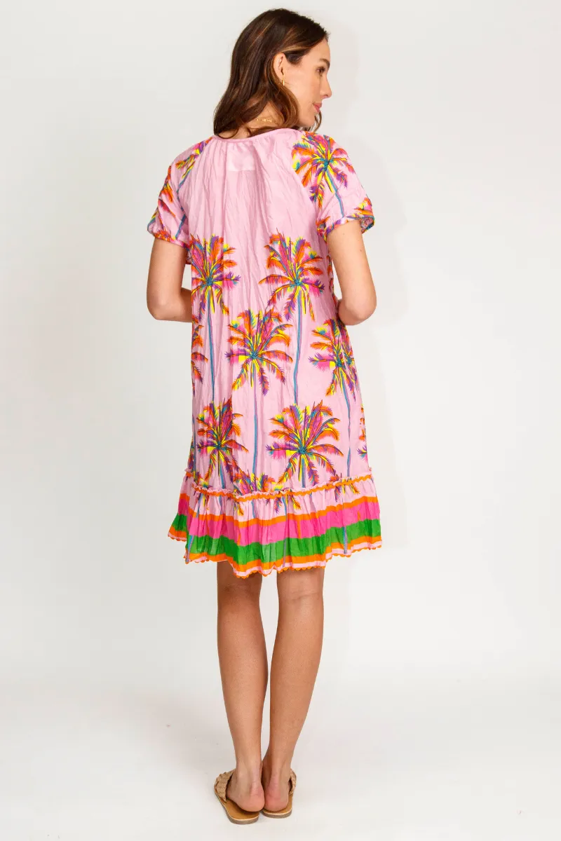 Lula Life Burleigh Shirred Dress Musk - ON SALE