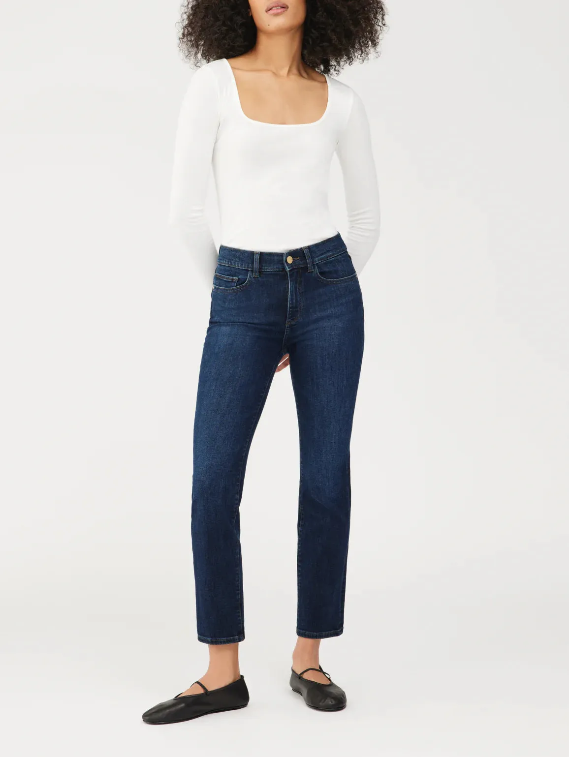 mara straight: mid rise ankle india ink