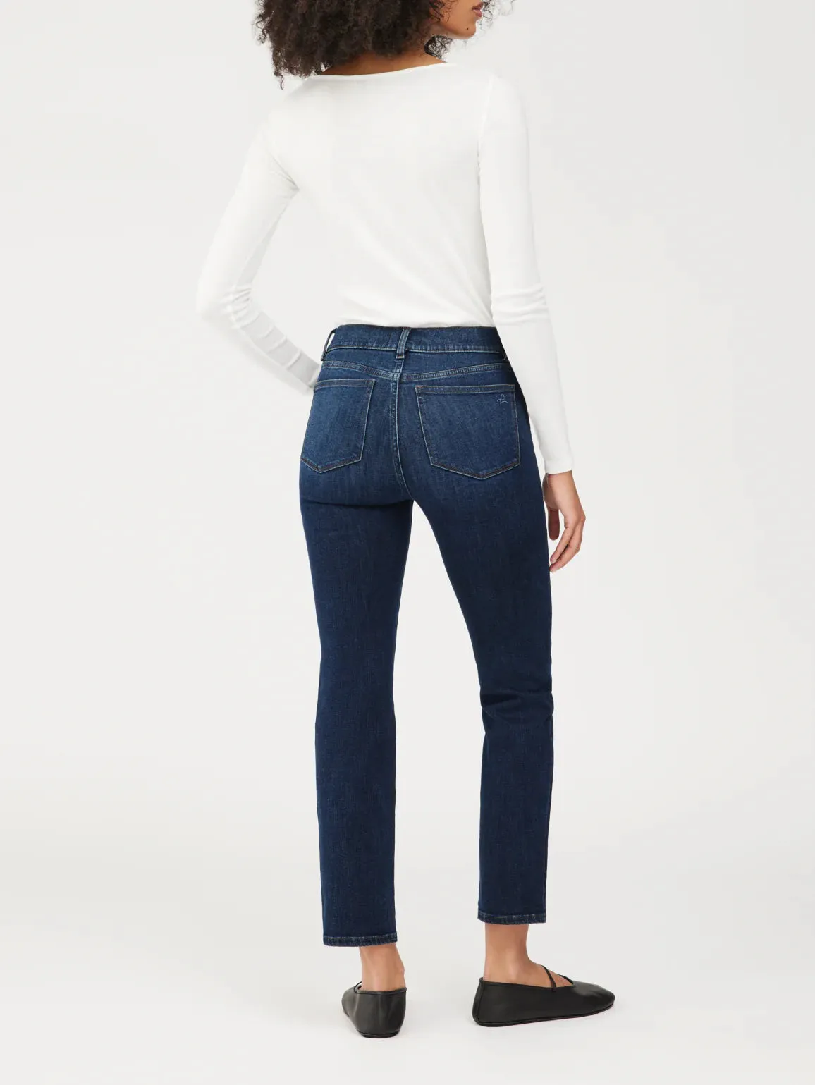 mara straight: mid rise ankle india ink