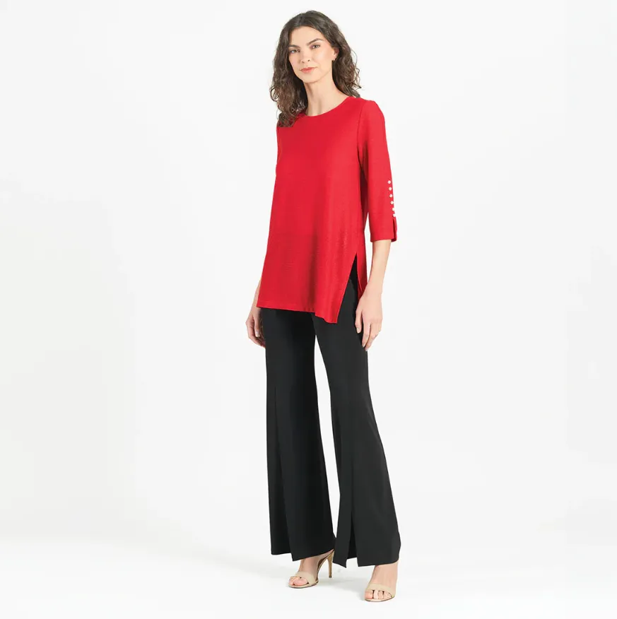 Pearl Cuff Asymmetrical  Hi-Low Tunic