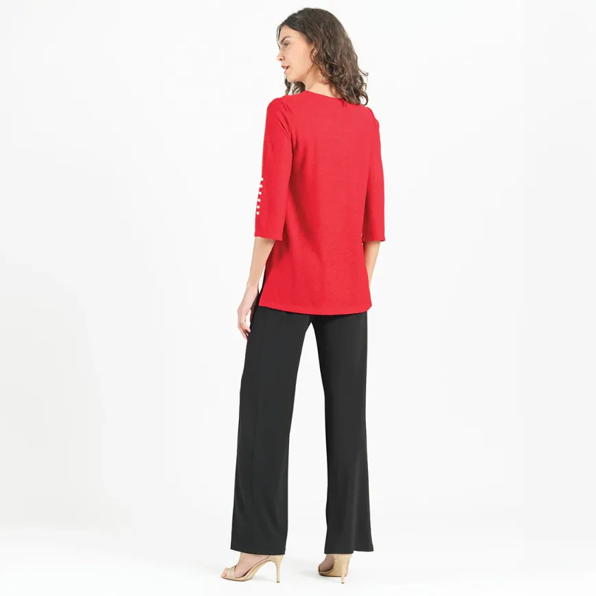 Pearl Cuff Asymmetrical  Hi-Low Tunic