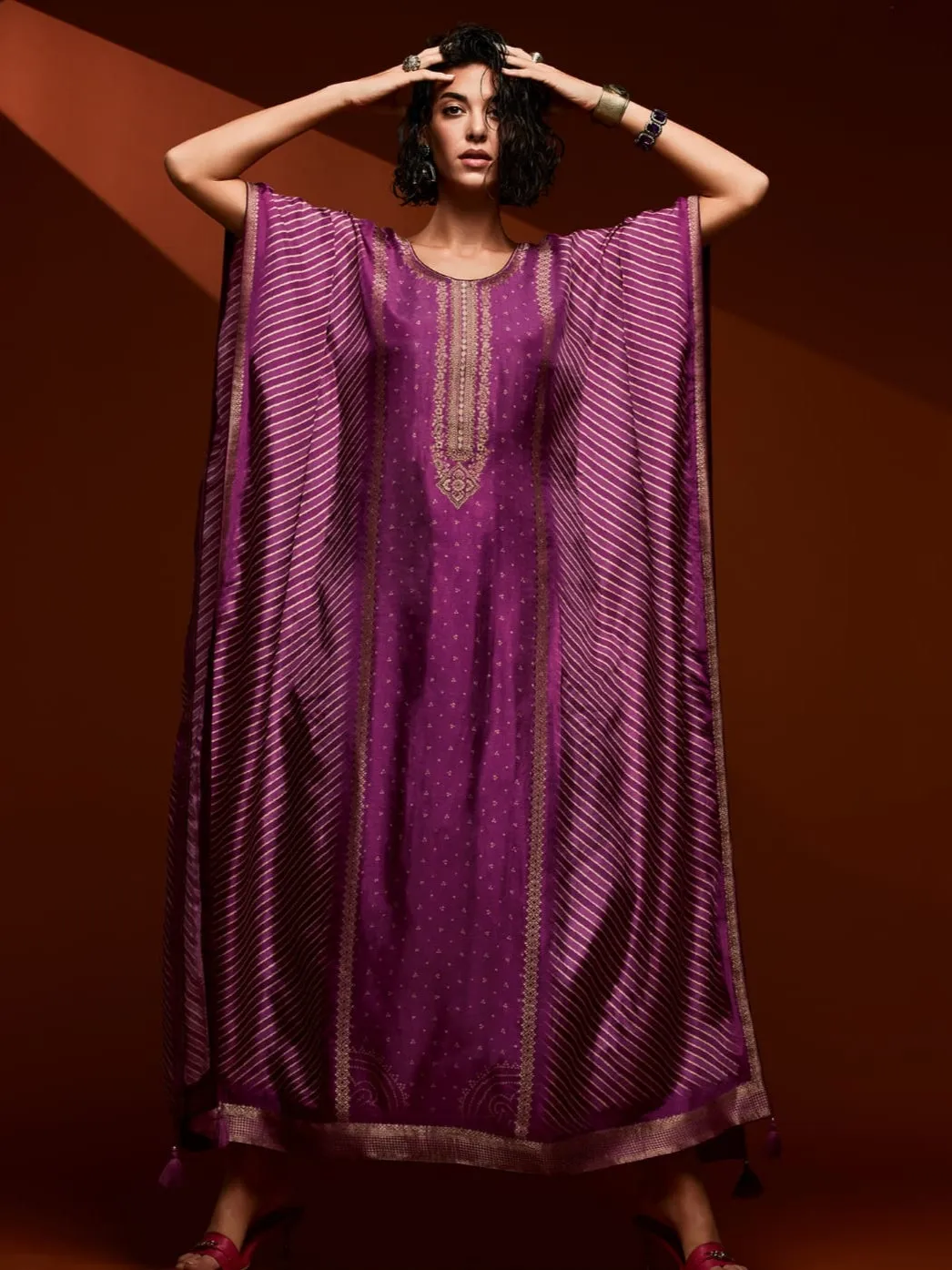 Royal Purple Bandhani Kaftan