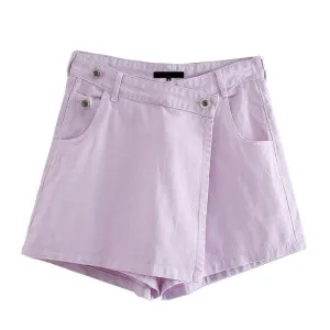 WRAP STYLE ASYMMETRIC SHORTS SKIRT